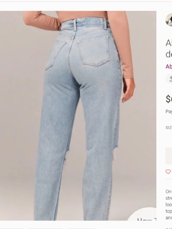 Abercrombie & Fitch Curve Love "The 90s Straight" Ultra High Rise Jeans - Picture 2 of 8